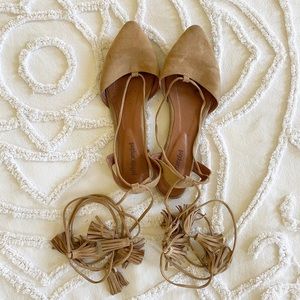 Jefferey Campbell Suede Leather Tie Up Flats